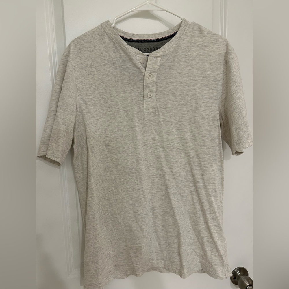 Weatherproof Vintage Henley Heather Gray Tee